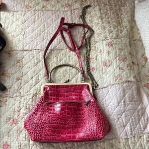 Patricia Nash Elegant Crocodile-Embossed Handbag with optional chain strap